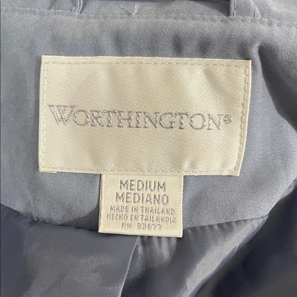 Worthington Women's Powder Blue Medium Trench Coat - Picture 7 of 14
